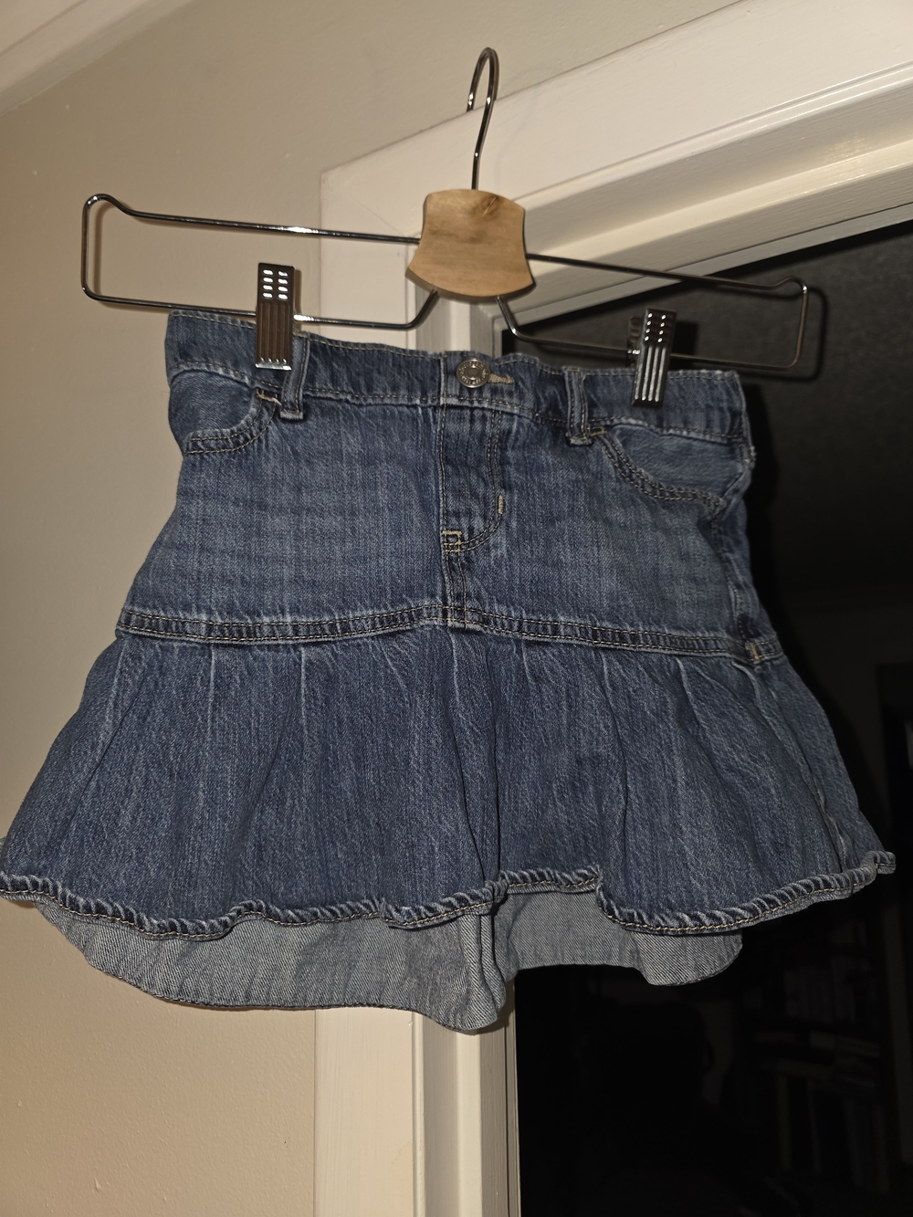 abercrombie kids Blue Denim Ruffle Skort